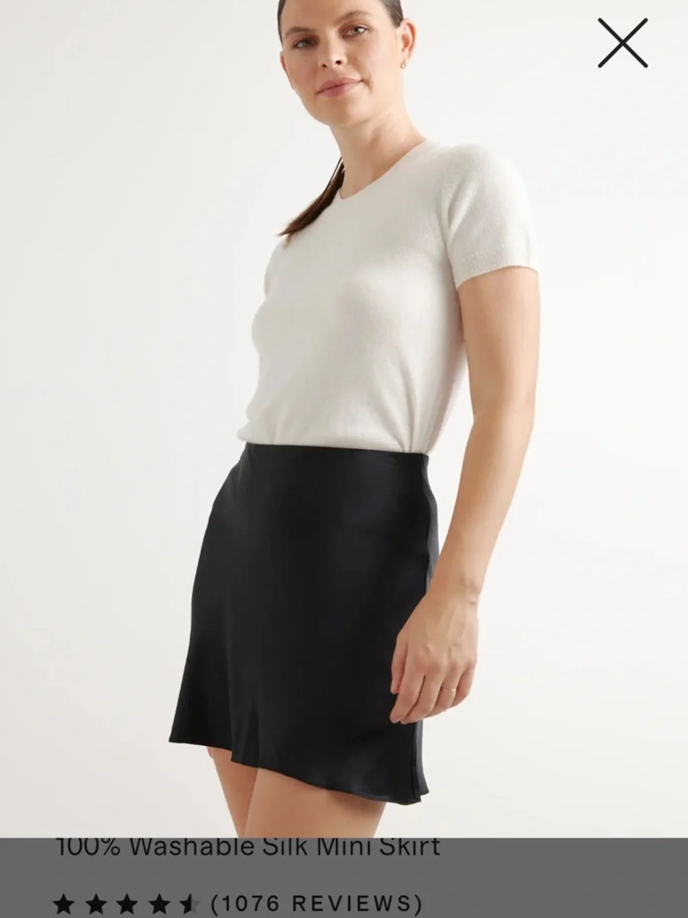 Quince washable 100% silk mini skirt - Picture 6 of 6
